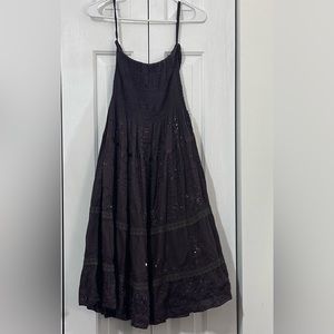 Indian Tropical Fashion Brown beaded strapless dress💗